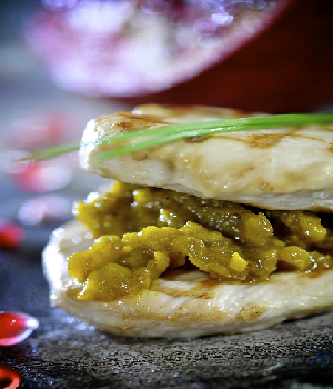 Gegrilde kip met auberginepuree